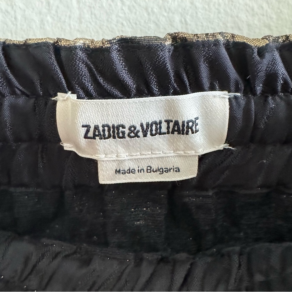 Zadig & Voltaire Metallic Gold Mini Skirt size 38 - Picture 7 of 9